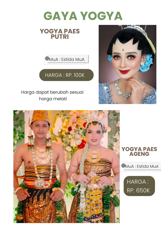 Gaya Yogya Paes Putri dan Paes Ageng